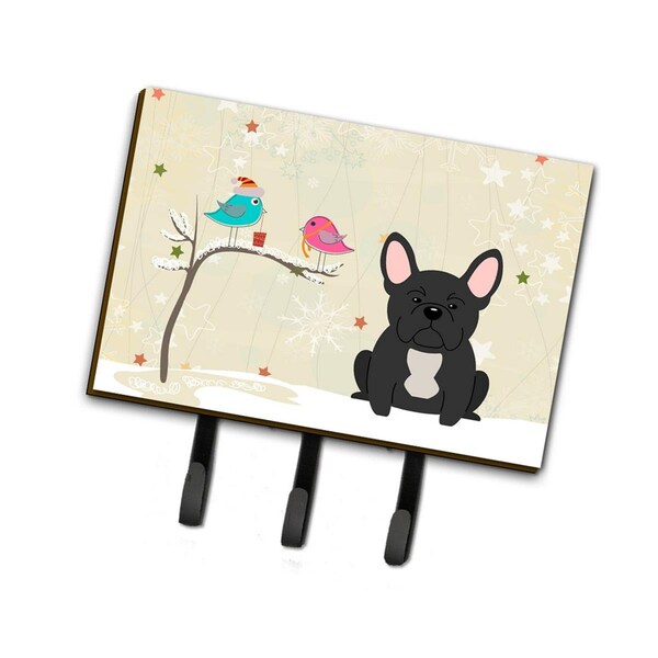 Carolines Treasures Christmas Presents Between Friends French Bulldog Black Leash or Key Holder BB2486TH68 - main